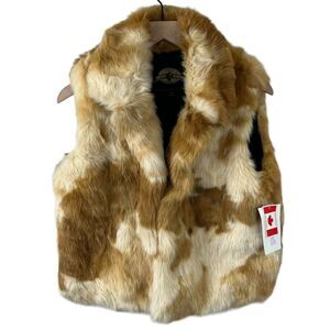 County Clothing Co Cheyenne Collection Faux‎ Fur Sleeveless Vest Medium NWT